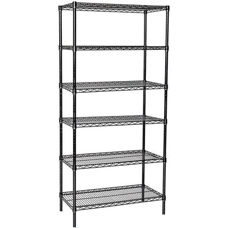 36" Deep x 72" Wide x 63" High 6 Tier Black Starter Shelving Unit