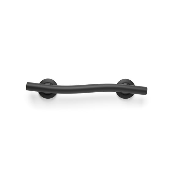 36" Designer Waved Shaped Shower Grab Bar, Matte Black