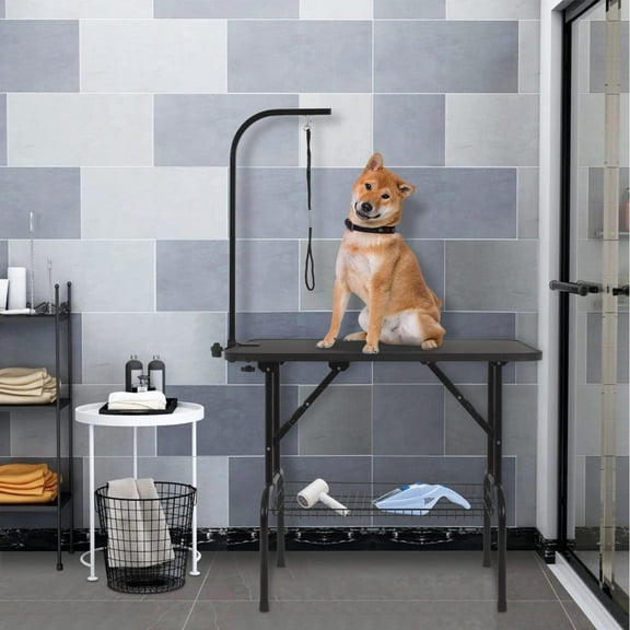 36 in Dog Grooming Table with Height Adjustable Grooming Arm, Noose & Mesh Tray, Dog Washing Station, Pet Drying Table Trimming Table for Home Small Medium Large Dogs Cats