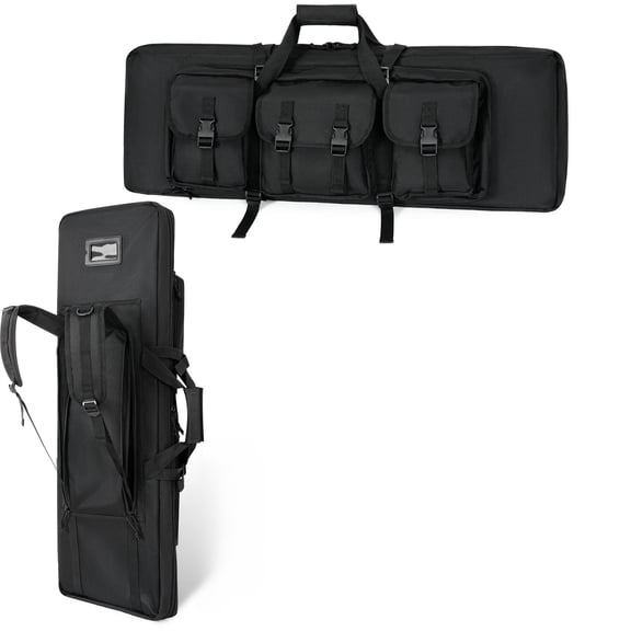 36" Double Rifle Case Soft Gun Bag w/Pistol Storage,Soft Padded Interior, All-Around Shooting Range for Hunters, Shooters, Gift for Boyfriend, Husband