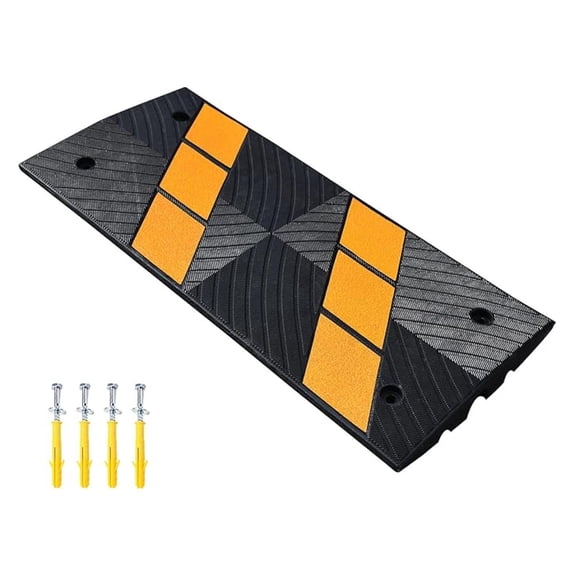 36" Driveway Curb Ramp, Heavy Duty Rubber Bridge Curbside Threshold Ramp for Car, Truck, Scooter, Wheelchair Mobility(1 Pack)