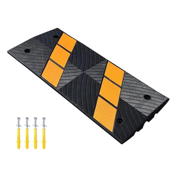 36" Driveway Curb Ramp, Heavy Duty Rubber Bridge Curbside Threshold Ramp for Car, Truck, Scooter, Wheelchair Mobility(1 Pack)