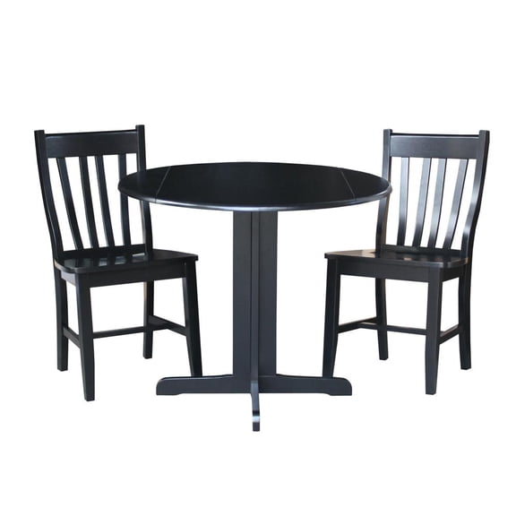 36" Dual Drop Leaf Table with 2 San Remo Chairs, Multiple Finishes