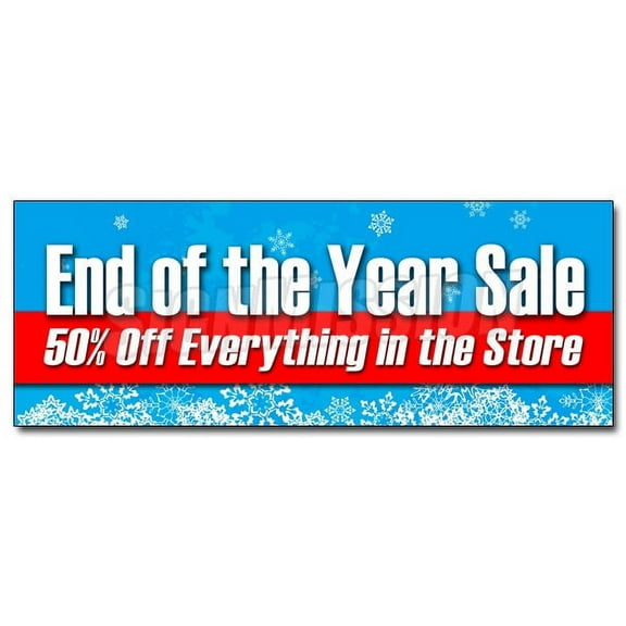 36" END OF THE YEAR SALE 50% OFF EVERYTHING DECAL sticker