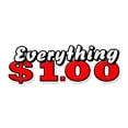thumbnail image 1 of 36" EVERYTHING 1 DOLLAR DECAL sticker one huge sale store shop dollar, 1 of 1