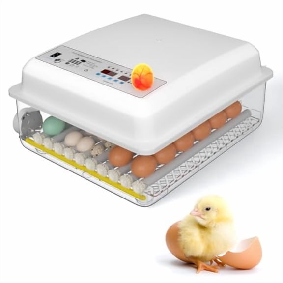 36 Egg Incubator with Automatic Egg Turning and Humidity Control, Incubators for Hatching Eggs, Chicken, Ducks, Goose, Pigeon, Quail, Parrot Incubator for Farm, Lab, Home (White)$$Garden & Patio