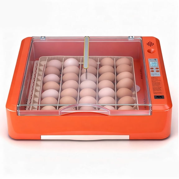 36 Egg thermostat, Auto Turner, LED Candler & Water Tray, Temp/Humidity Control, 360 Window, Hatching Poultry