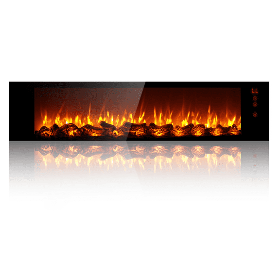 36" Electric Fireplace, 5 Flame Forms, Wall Mounted Fireplace Without Heat Modes & Temperature Control