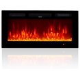 36" Electric Fireplace, Recessed & Wall Mounted LED Heater, 12 Flame