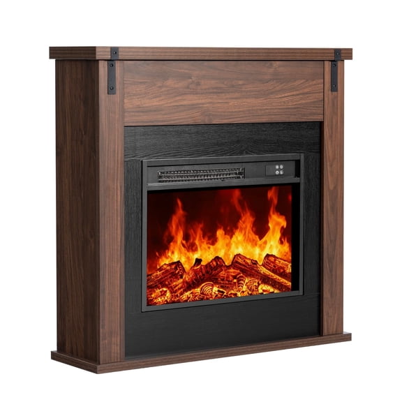 36" Electric Fireplace TV Stand with 23 Inch Firebox, Slim Space with Remote for Small Apartment Bedroom Living Room