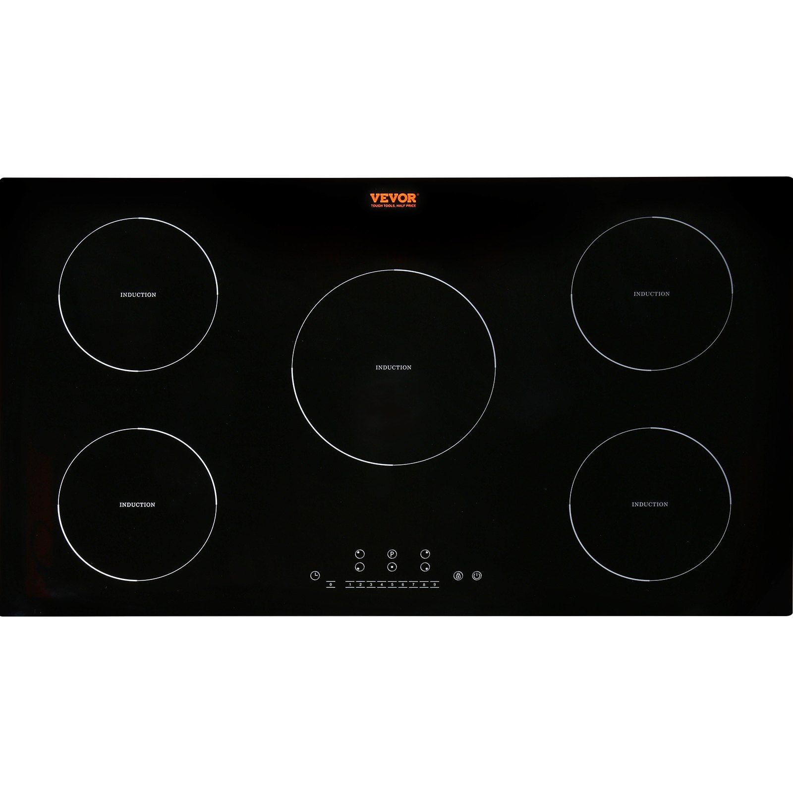 36'' Electric Induction Cooktop, 5 Burners, 9200W Fast Cooking, LED Touch Screen & Auto Shut-Off