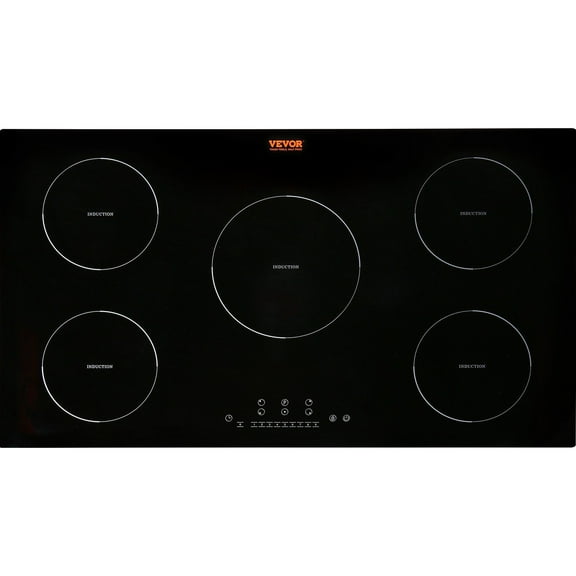 36'' Electric Induction Cooktop, 5 Burners, 9200W Fast Cooking, LED Touch Screen & Auto Shut-Off