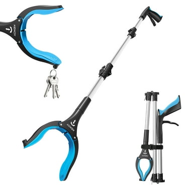 36" Extra Long Reacher Grabber Tool, Kekoy Foldable Trash Grabber Reaching Aid Pick up Tool Blue