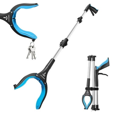 36" Extra Long Reacher Grabber Tool, Kekoy Foldable Trash Grabber Reaching Aid Pick up Tool Blue