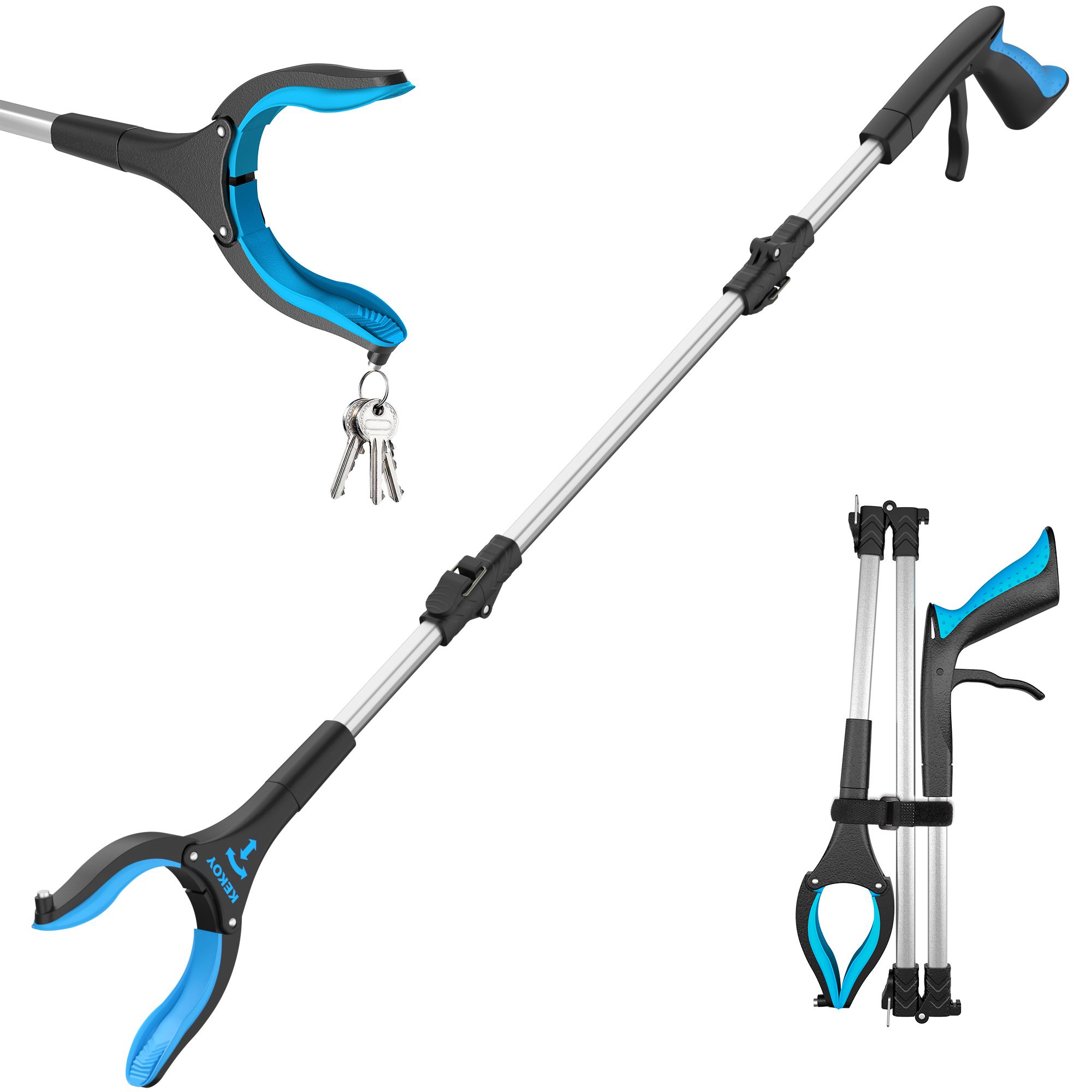 Queta 5-Piece Magnetic Pickup & Inspection Tool Set – Telescoping Grabber, LED Mirror, Flashlight