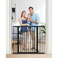 thumbnail image 1 of 36" Extra Tall Baby Gate for Doorways, Fits Openings 29.7" to 46" Wide, Auto Close Pressured Mounted Dog Gate for Stairs, No Drilling Easy Install Pet Gate, Black, 1 of 10