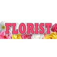 thumbnail image 1 of 36" FLORIST DECAL sticker rose flower shop arrangements delivery fresh plants, 1 of 1