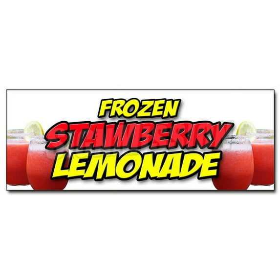 36" FROZEN STRAWBERRY LEMONADE DECAL sticker cold refreshing slushie drink