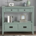 thumbnail image 1 of 36'' Farmhouse Wood Console Table, Entry Sofa Table with 4 Drawers, Open Storage Shelf and Spacious Desktop, Entryway Table for Living Room Bedroom Hallway Kitchen, 31.5''H x 36.02''W x 13''D, 1 of 8
