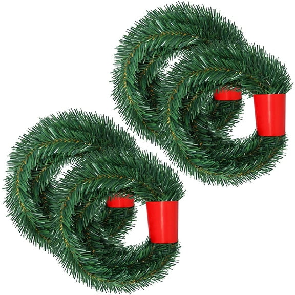 36 Feet Christmas Garland, 2 Strands Artificial Pine Garland Soft Greenery Garland for Holiday Wedding Party Decoration, Outdoor/Indoor Use