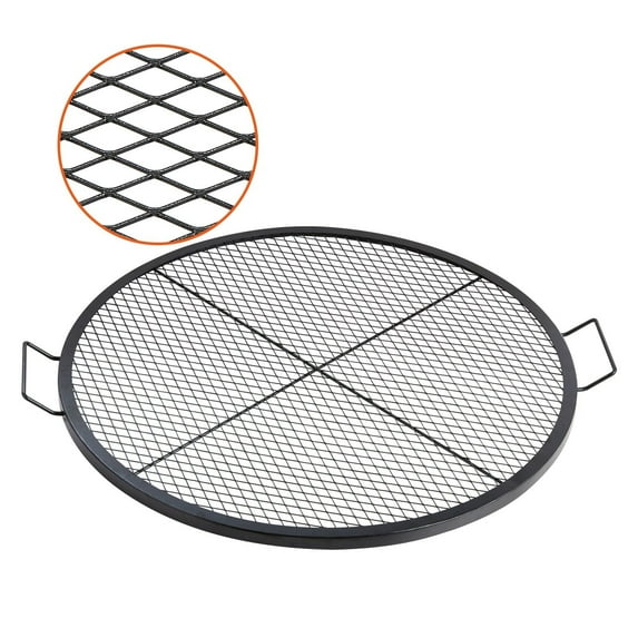 36" Fire Pit Grill Grate - Heavy Duty Steel Campfire Cooking Grid w/Handle - Supports 44lbs - Even Heat for Steaks, Veggies & More