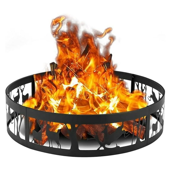 36 Fire Ring, Burning Campfire Ring, Heavy Duty w/Extra , Outdoor Liner for Camping Living Wilderness, Patio, Backyard