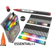 36 Flexible Brush Tip Acrylic Paint Pens Markers Set 1-7mm - Not for paper
