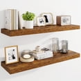 thumbnail image 1 of 36" Floating Shelves for Wall, Wooden Shelves with Invisible Brackets Set of 2, Rustic Farmhouse Wall Mounted Shelf for Kitchen Bathroom Living Room Study, Rustic Brown, 1 of 7