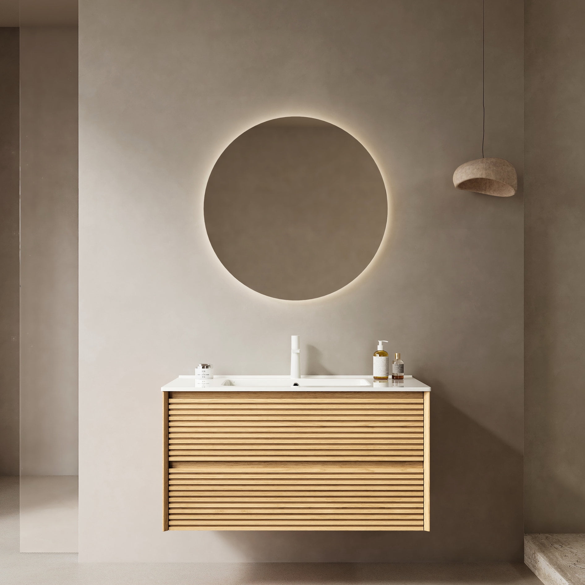 36" Floating Vanity with Sink | With Overflow Design for Water Safety ...