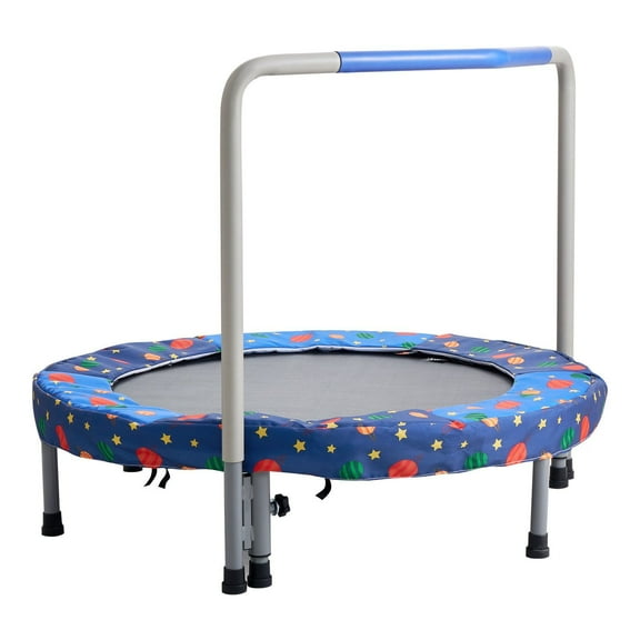 36 Foldable Kids Trampoline for Toddlers - IndoorOutdoor Bounce Mat with Safety Pad