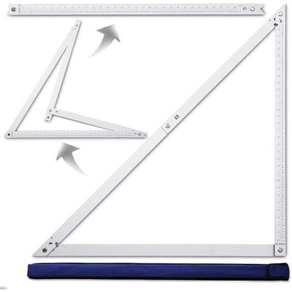 36 Folding Square | Adjustable 45? & 90? Angles for Framing/Roofing/Staircases | Professional Woodworking & Construction Triangle Ruler Tool