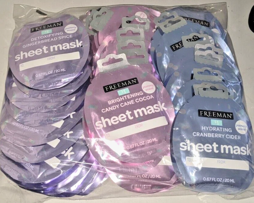 (36) Freeman Face Sheet Masks Gift Set – Hydrating, Detoxifying, Brightening