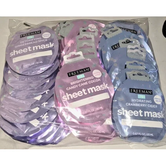 (36) Freeman Face Sheet Masks Gift Set Hydrating, Detoxifying, Brightening