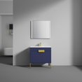 thumbnail image 1 of 36" Freestanding Bathroom Vanity with Sink & Mirror- Brush Gold Hardware - Navy Blue, 1 of 9
