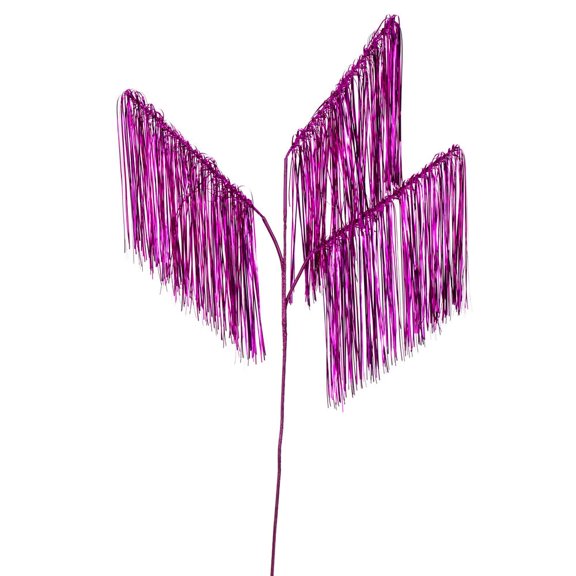 36" Fuchsia Tin Icicle 3-Tip Spray 3Pk