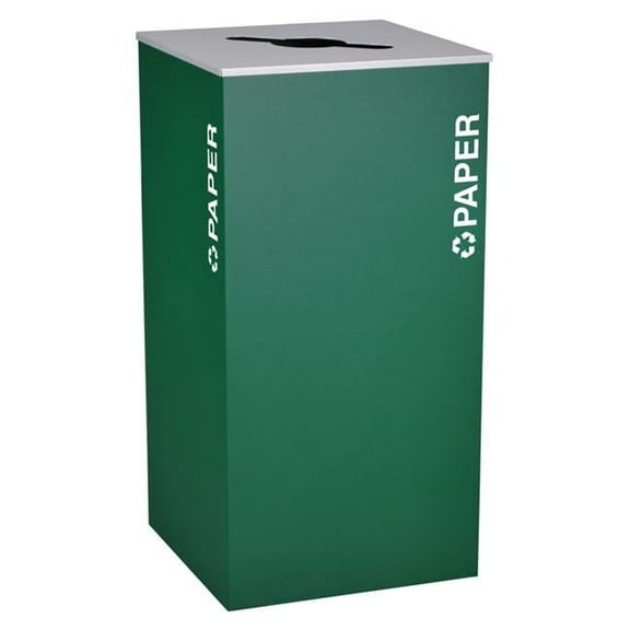 36 Gallon Square Paper Recycling Receptacle, Emerald Texture
