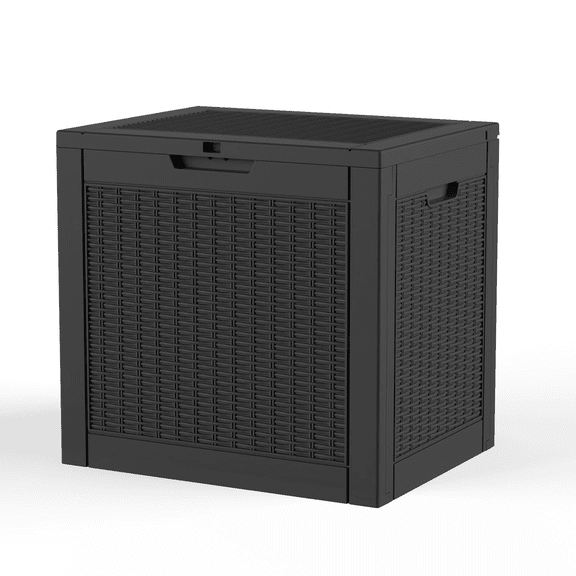 36 Gallon Weather Resistant  Outdoor Storage Box with Lockable Lid, Heavy Duty Resin Deck Storage Chest, Multifunctional Storage Bench for Yard, Pool, Porch, Balcony & Garage Use﻿