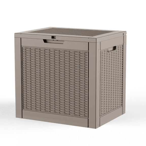 36 Gallon Weather Resistant  Outdoor Storage Box with Lockable Lid, Heavy Duty Resin Deck Storage Chest, Multifunctional Storage Bench for Yard, Pool, Porch, Balcony & Garage Use﻿
