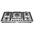 36" Gas Cooktop LPG/NG, 5 Burners Gas Stove Gas Hob Stovetop, Builtin