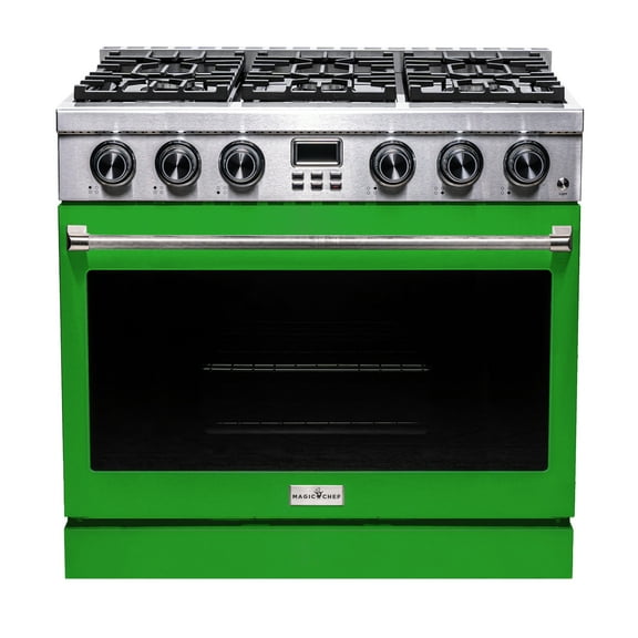 36" Gas Range + Green Door