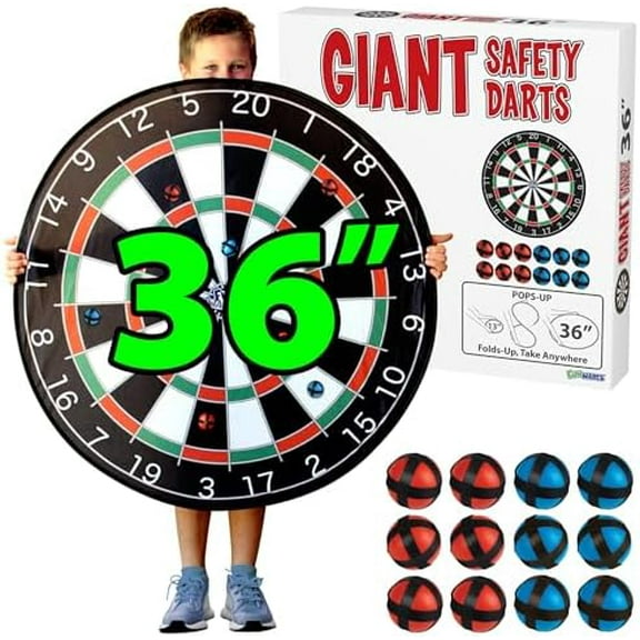 36" Giant Dart Board for Adults and Kids, 25% Larger Than The Competition for  Indoor Fun and Outdoor Fun, Party Game for Families, Games for Kids 8-12, and Dart Game for Adults