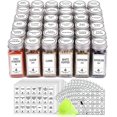 36 Glass Spice Jars with 806 White Labels Complete Set for Organizing