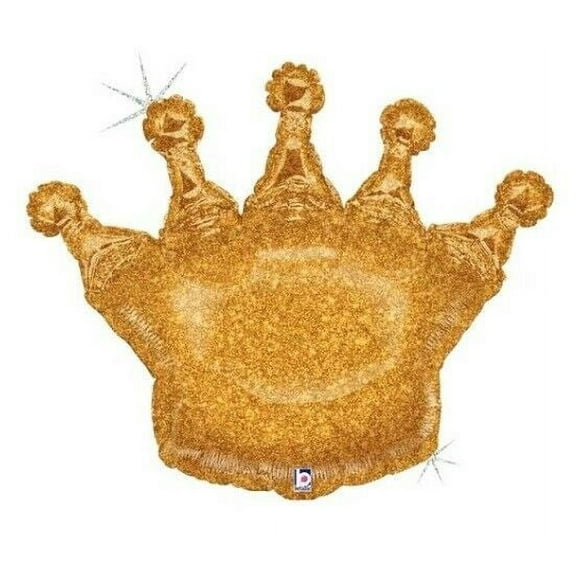 36" Gold Crown Glittering King Queen Princess Birthday Party Foil Mylar Balloon