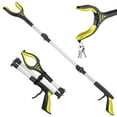 thumbnail image 1 of 36" Grabber Reacher, Kekoy Foldable Grabbers for Elderly Grab it Reaching Tool Heavy Duty, Anti-Slip Rotating Jaw with Magnet, 4" Wide Claw Opening Reachers for Seniors, Trash Picker Tool(Yellow), 1 of 6