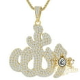 thumbnail image 1 of 36+ Grams Big 2.5'' Genuine Silver 14K Gold Over Allah Muslim God Charm Pendent, 1 of 4