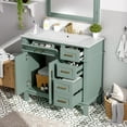 thumbnail image 1 of 36" Green Modern Bathroom Vanity with Ceramic Sink, Soft Close Doors, 4 Drawers for Storage, Elegant Design for Small Bathrooms, 1 of 9