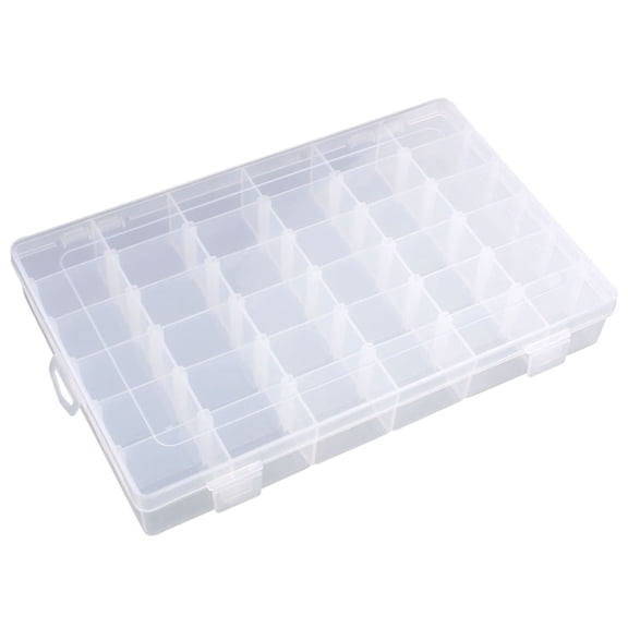 36 Grids Electronic Component Storage Box - Plastic Compartment Organizer for Screws Nuts Beads, Removable Dividers Stackable, for Workshop Home Craft