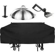 36" Grill Cover for Blackstone Flat Top Griddle Station, Camp Chef & Most 4 Burner Griddle with Support Pole Support Pole, Scraper and Stainless Steel Melting Dome Lid