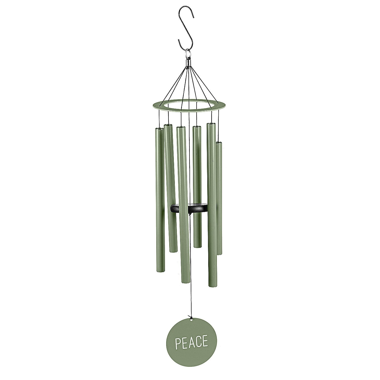 36" Green Metal Hand Tuned Peace Wind Chime