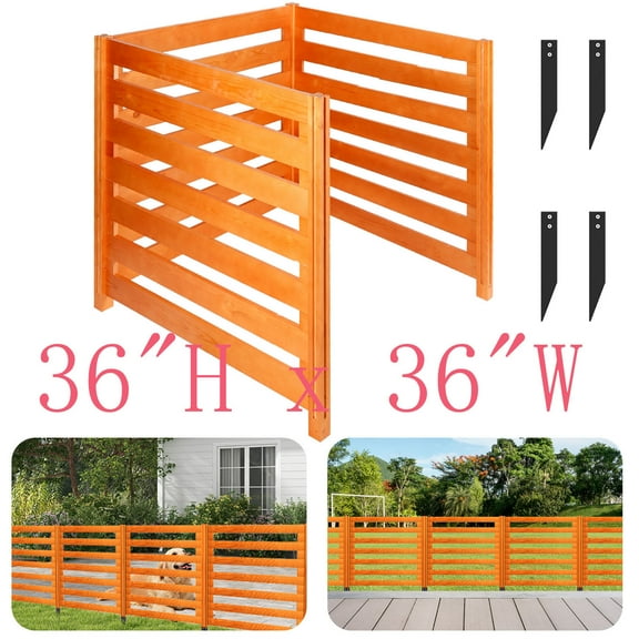36'' H X 36" W No Dig Privacy Fence, 3-Panel Outdoor Wood Privacy Screens, Air Conditioner Fence, Outside Trash Can Pool Equipment Enclosure Panels for Yard